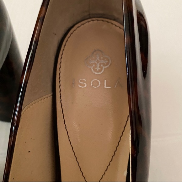 Idols Patent Faux Leather Elena Cinnamon Tortoise Round Toe BlockHeel Shoes 10 - Picture 5 of 12